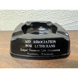 Vintage Bakelite Ashtray Advertising Aid Association for Lutherans